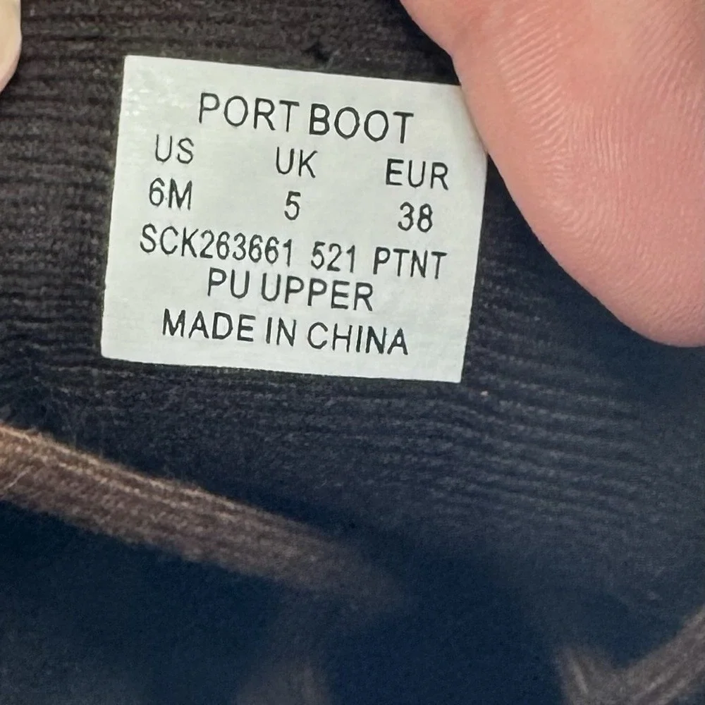 Sperry Port Boot Duck Boots Women's 6M Brown Leather Navy Rubber‎ Waterproof